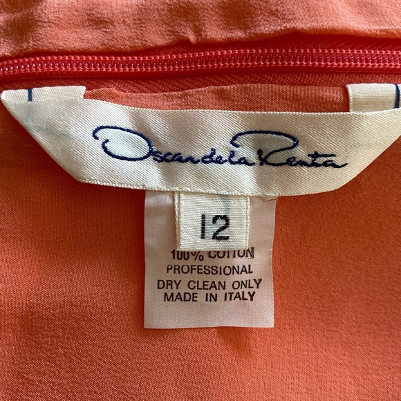 OSCAR DE LA RENTA VINTAGE CORAL SLEEVELESS COCKTAIL DRESS SIZE 12🌟LIKE NEW🌟 - Picture 11 of 14